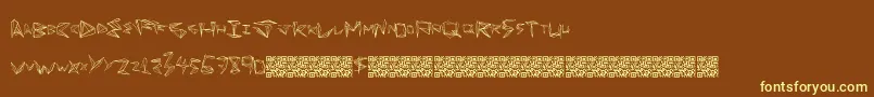 Funorigami Font – Yellow Fonts on Brown Background