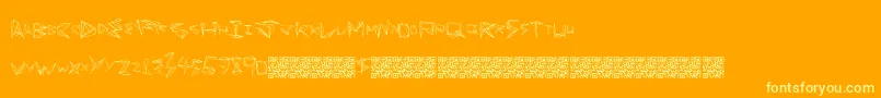 Funorigami Font – Yellow Fonts on Orange Background