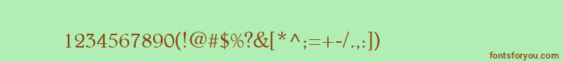 フォントBeltheder – 緑の背景に茶色のフォント