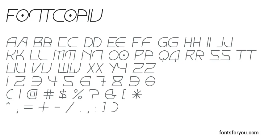 FontcopIv font – alphabet, numbers, special characters
