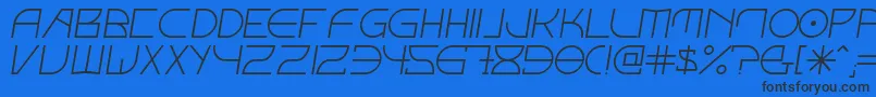 Czcionka FontcopIv – czarne czcionki na niebieskim tle