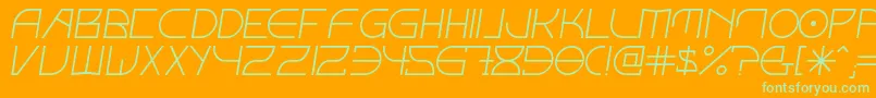 Fonte FontcopIv – fontes verdes em um fundo laranja