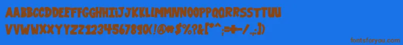 VtcGaragesale Font – Brown Fonts on Blue Background