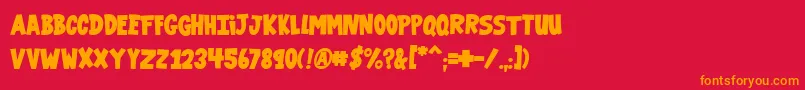 VtcGaragesale Font – Orange Fonts on Red Background