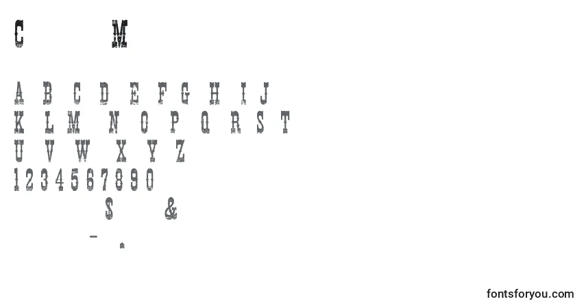 Шрифт CowboyMovie – алфавит, цифры, специальные символы