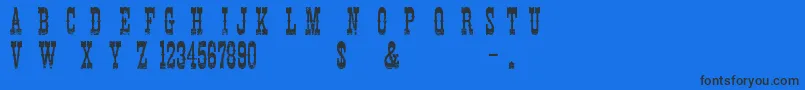 CowboyMovie Font – Black Fonts on Blue Background