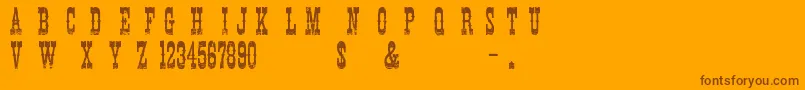 CowboyMovie Font – Brown Fonts on Orange Background