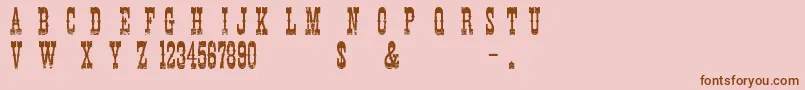 CowboyMovie Font – Brown Fonts on Pink Background