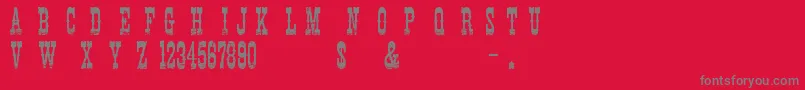 CowboyMovie Font – Gray Fonts on Red Background