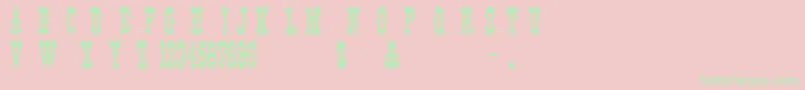 CowboyMovie Font – Green Fonts on Pink Background