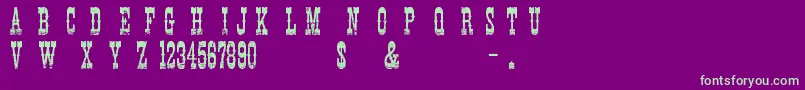 CowboyMovie Font – Green Fonts on Purple Background