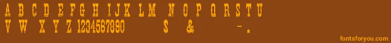 CowboyMovie Font – Orange Fonts on Brown Background