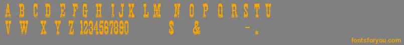 フォントCowboyMovie – オレンジの文字は灰色の背景にあります。