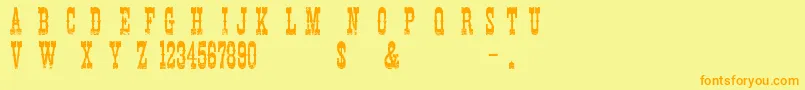 CowboyMovie Font – Orange Fonts on Yellow Background