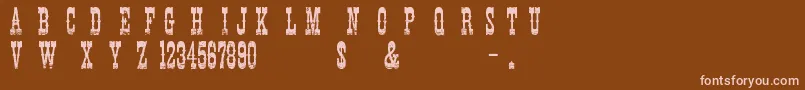 CowboyMovie Font – Pink Fonts on Brown Background