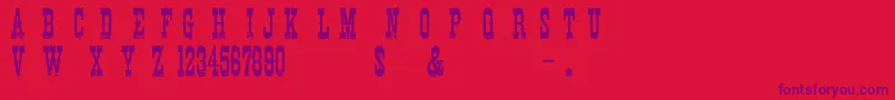 CowboyMovie Font – Purple Fonts on Red Background
