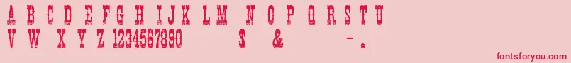 CowboyMovie Font – Red Fonts on Pink Background