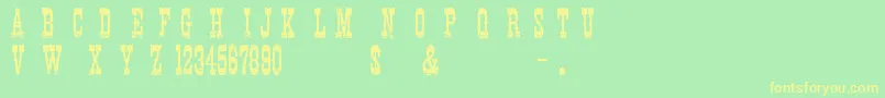 CowboyMovie Font – Yellow Fonts on Green Background