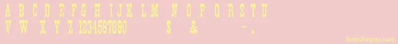 CowboyMovie Font – Yellow Fonts on Pink Background