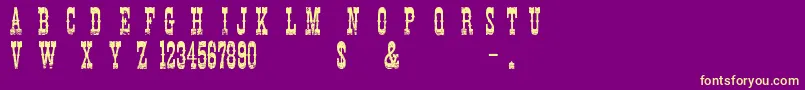 CowboyMovie Font – Yellow Fonts on Purple Background