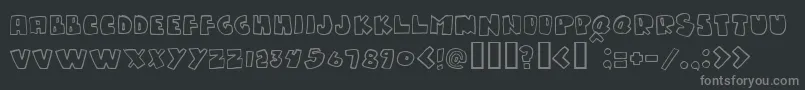 フォントGumpyone – 黒い背景に灰色の文字