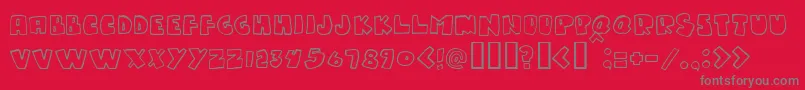 フォントGumpyone – 赤い背景に灰色の文字