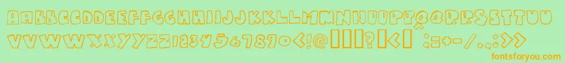 Gumpyone-Schriftart – Orangefarbene Schriften auf grünem Hintergrund