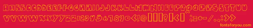 Gumpyone Font – Orange Fonts on Red Background