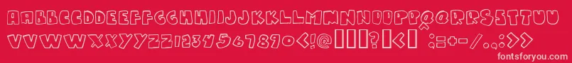 Gumpyone-Schriftart – Rosa Schriften auf rotem Hintergrund