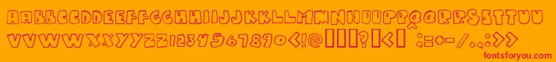 Gumpyone Font – Red Fonts on Orange Background