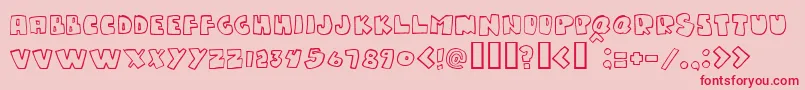 フォントGumpyone – ピンクの背景に赤い文字