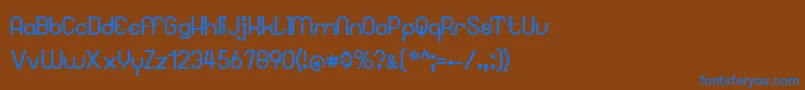 フォントGoogee – 茶色の背景に青い文字