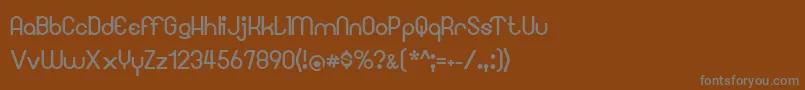 Googee-fontti – harmaat kirjasimet ruskealla taustalla