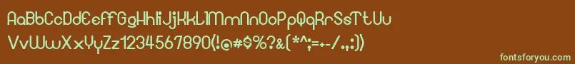 Googee-fontti – vihreät fontit ruskealla taustalla