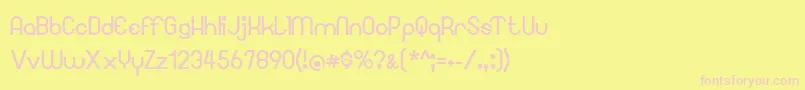 Googee-fontti – vaaleanpunaiset fontit keltaisella taustalla