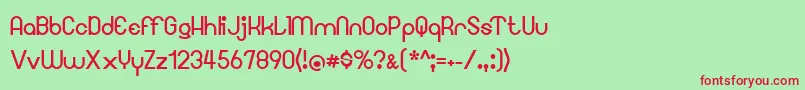 Googee-fontti – punaiset fontit vihreällä taustalla