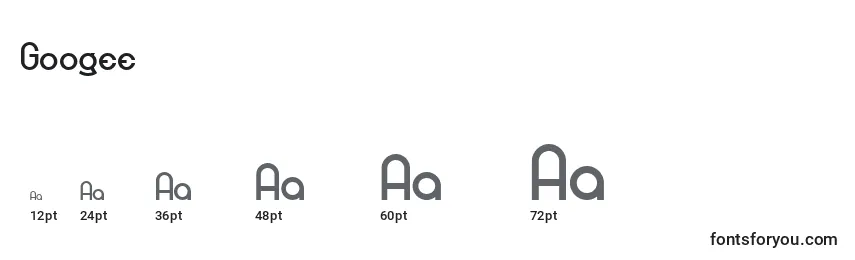 Googee Font Sizes