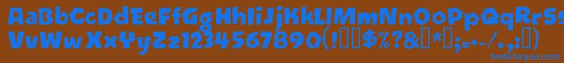 Czcionka Oetztyp ffy – niebieskie czcionki na brązowym tle