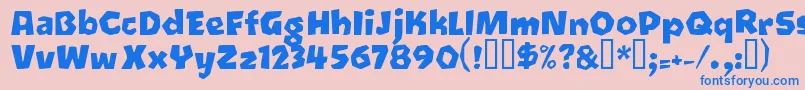フォントOetztyp ffy – ピンクの背景に青い文字