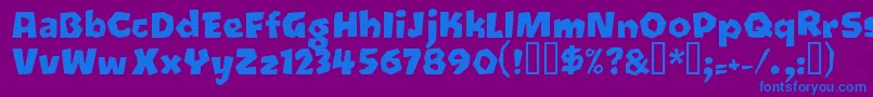 Oetztyp ffy Font – Blue Fonts on Purple Background
