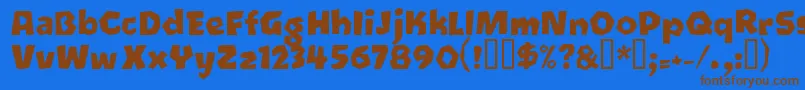 Oetztyp ffy-Schriftart – Braune Schriften auf blauem Hintergrund