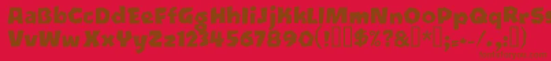 フォントOetztyp ffy – 赤い背景に茶色の文字