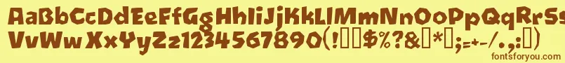 Oetztyp ffy Font – Brown Fonts on Yellow Background