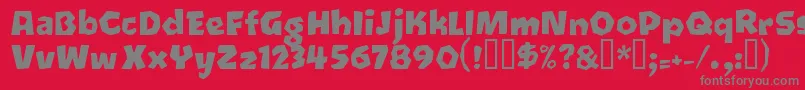 Oetztyp ffy-fontti – harmaat kirjasimet punaisella taustalla