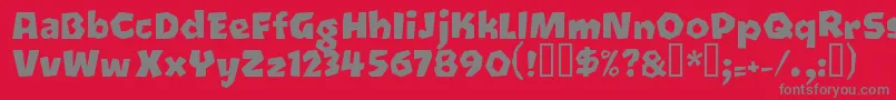 フォントOetztyp ffy – 赤い背景に灰色の文字