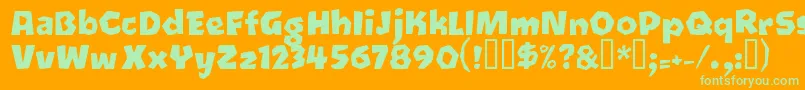 Шрифт Oetztyp ffy – зелёные шрифты на оранжевом фоне