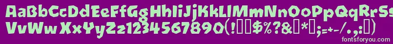 Oetztyp ffy-Schriftart – Grüne Schriften auf violettem Hintergrund