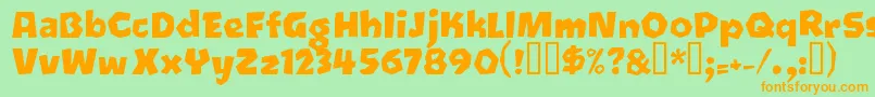 Шрифт Oetztyp ffy – оранжевые шрифты на зелёном фоне