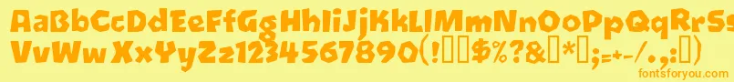 Oetztyp ffy Font – Orange Fonts on Yellow Background