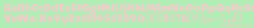 Oetztyp ffy-fontti – vaaleanpunaiset fontit vihreällä taustalla
